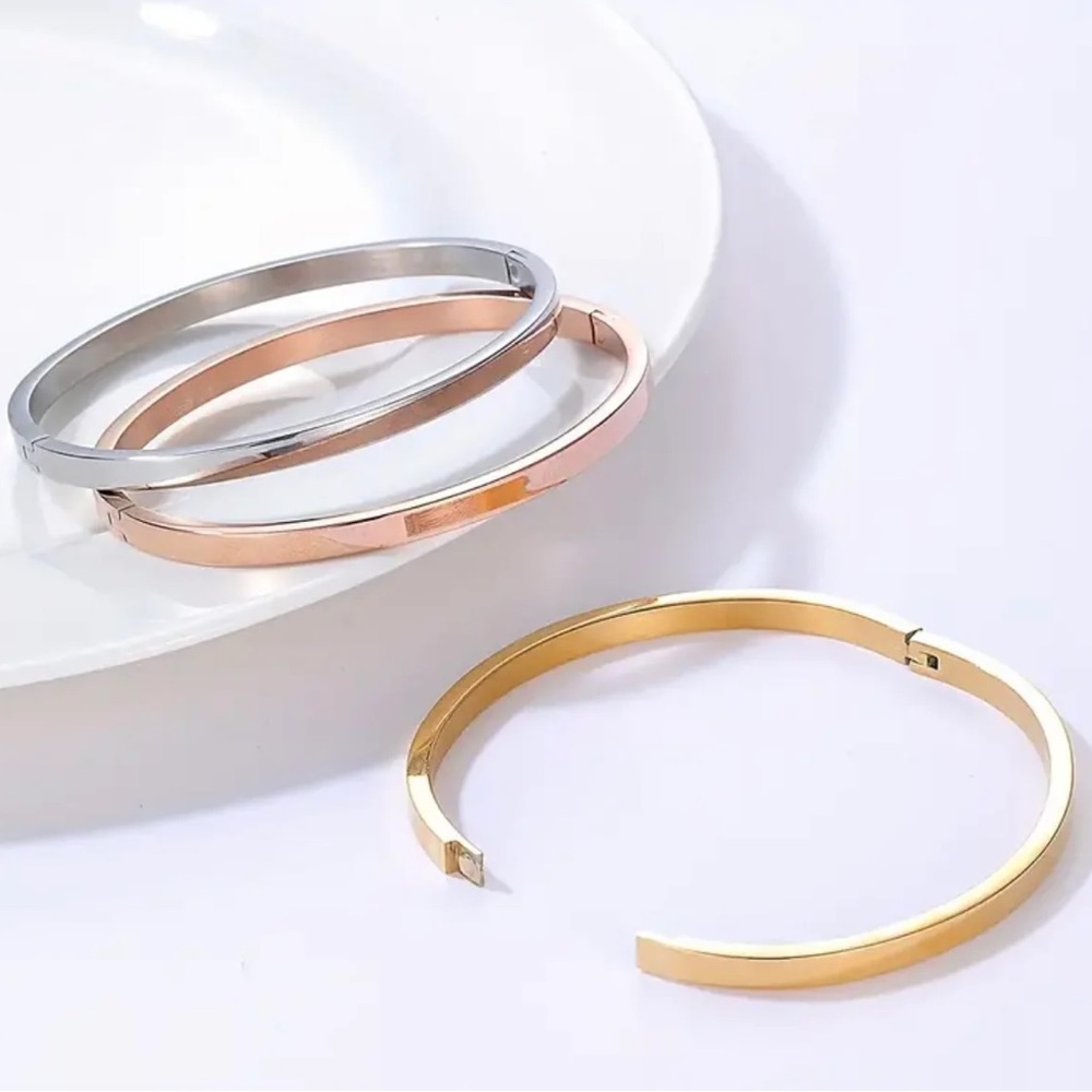 3pcs Glossy stainless steal bracelet set